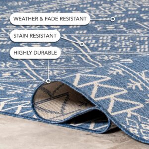 nuLOOM Kandace Tribal Indoor/Outdoor Area Rug, 5x8, Blue