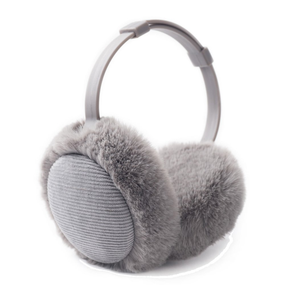 Women's Winter Warm Earmuffs Thickened Adjustable Plush Ear Cover Keep Ears Warm (Gray)