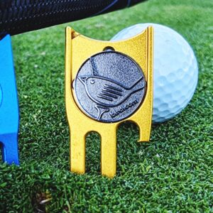 Birdicorn Golf Divot Repair Tool. Golf Ball Marker Divot Tool (Purple w/Ball Marker)