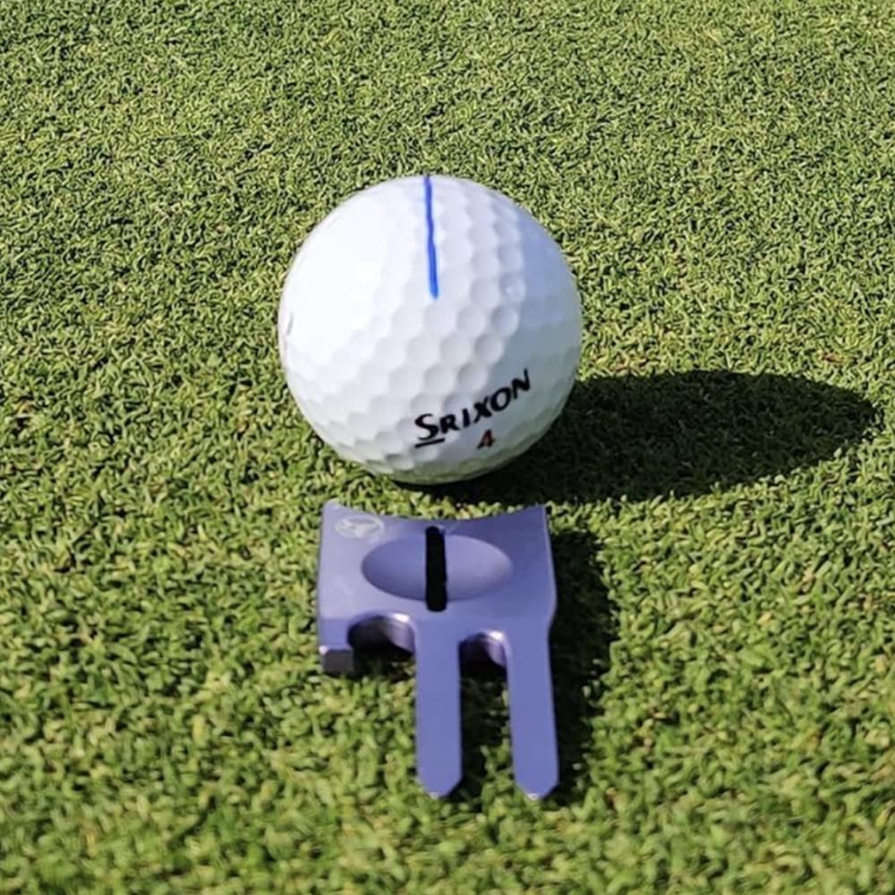 Birdicorn Golf Divot Repair Tool. Golf Ball Marker Divot Tool (Purple w/Ball Marker)