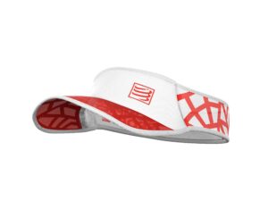 compressport visor, rouge/blanc, tu eu