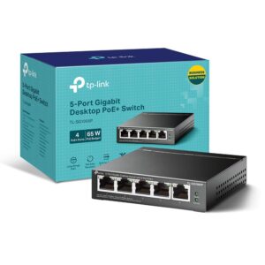 TP-LINK (TL-SG1005P) 5-Port Gigabit Unmanaged Desktop Switch, 4 Port PoE, Steel Case