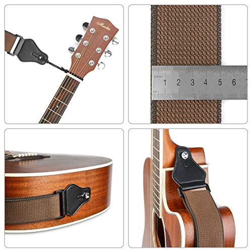 BestSounds Guitar Strap - Shoulder Strap for Acoustic, Electric and Bass Guitars with Leather Head and Pick Holder Pockets