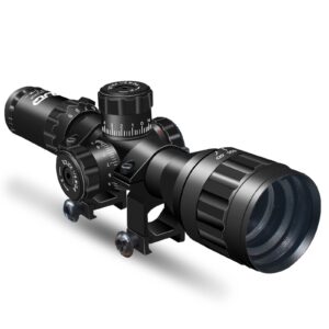 UUQ 3-9x32 Tactical Rifle Scopes,Front AO (Parallax Adjustment) Red Green Illuminated, Mil-dot Reticle,Locking/Hold Zero Turrets, High Profile Mount Rings (12 Month Warranty)