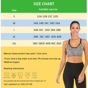 YEYELE Medium Support and Removable Pad Tank Top Racerback Post Surgery Sports Bras for Women