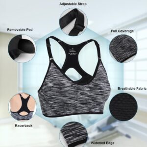 YEYELE Medium Support and Removable Pad Tank Top Racerback Post Surgery Sports Bras for Women