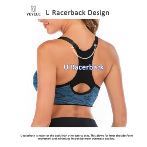 YEYELE Medium Support and Removable Pad Tank Top Racerback Post Surgery Sports Bras for Women