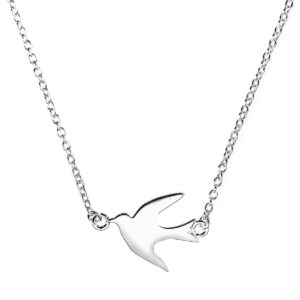 Boma Jewelry Sterling Silver Soaring Bird Necklace, 18 Inches