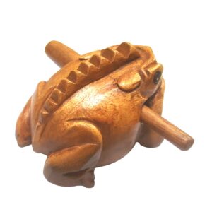 Wood Frog Guiro Rasp Wooden Handcraft Musical Instrument Tone Block Medium 4 Inch Wood Toy