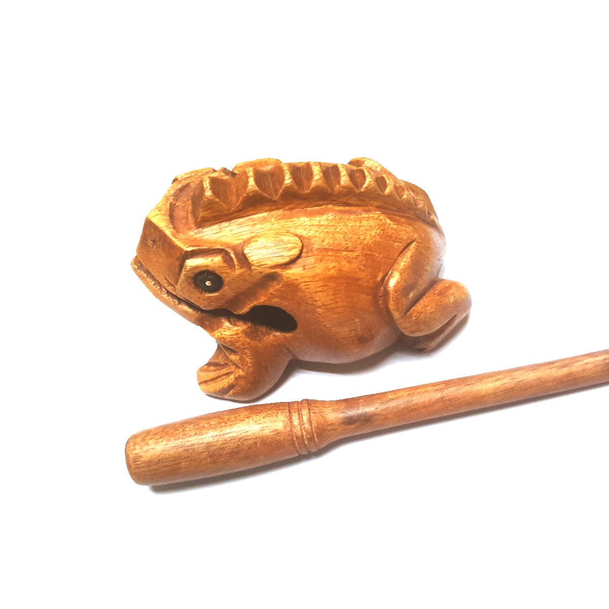 Wood Frog Guiro Rasp Wooden Handcraft Musical Instrument Tone Block Medium 4 Inch Wood Toy