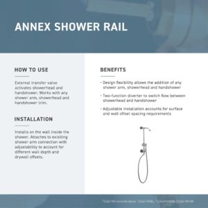 Moen Annex Brushed Nickel Shower Slidebar and Shower Hose System Trim, Valve Required, TS3661NHBN