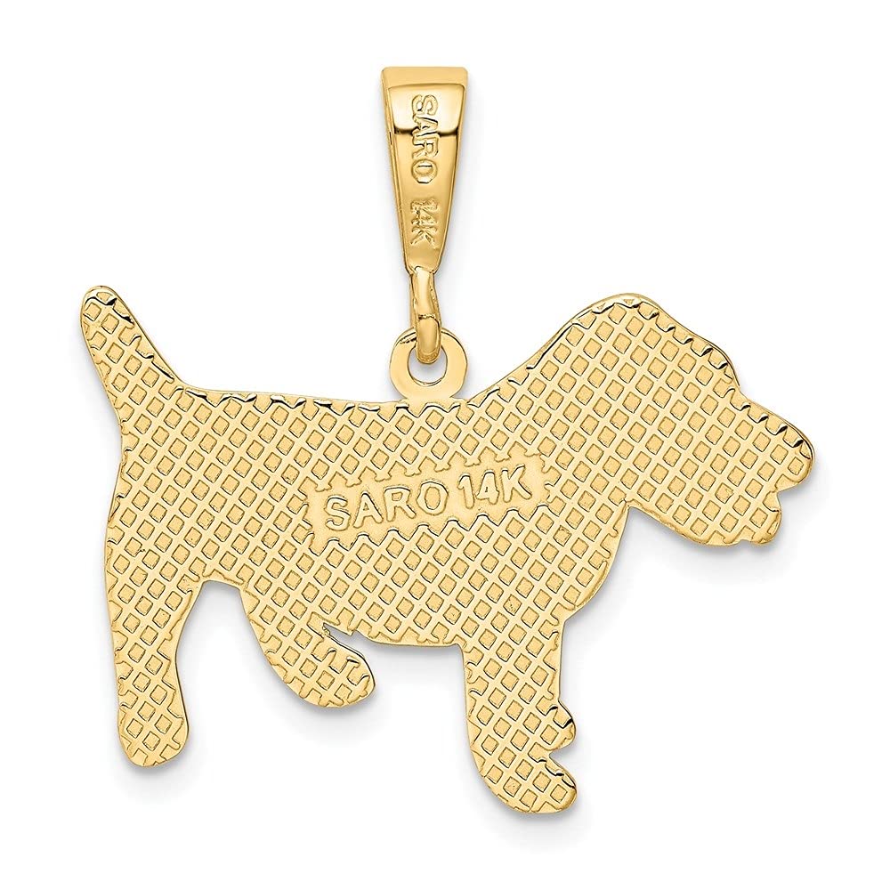 Diamond2Deal 14k Yellow Gold Jack Russell Terrier Dog Pendant Gift for Women (L- 28 mm W- 25 mm)