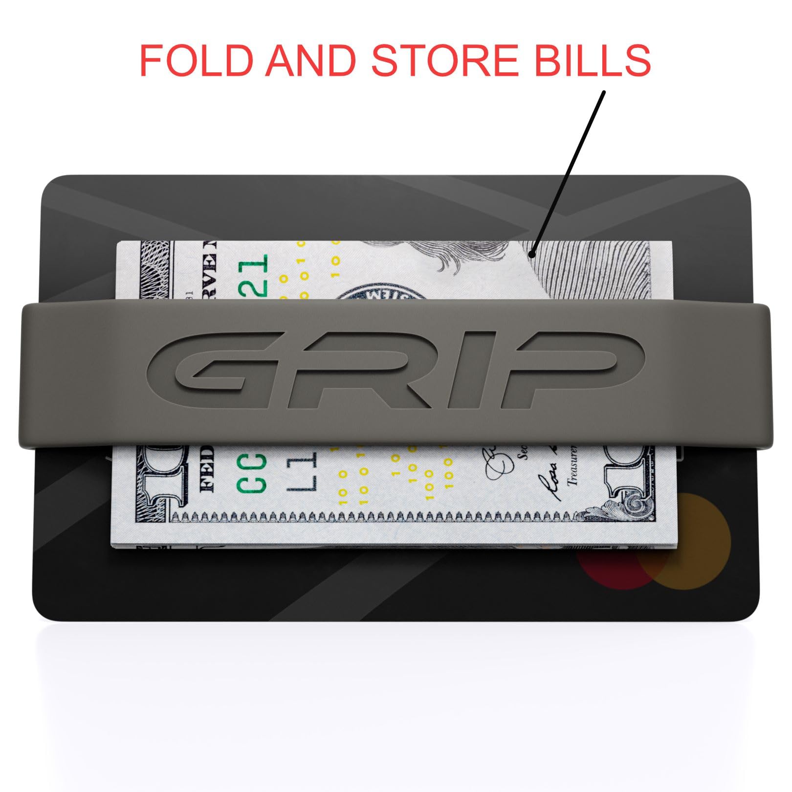 Grip Money Bands (Pack of 3) - FOGHORN GRAY - Premium Silicone Band for Cash & Cards - Slim & Durable Design