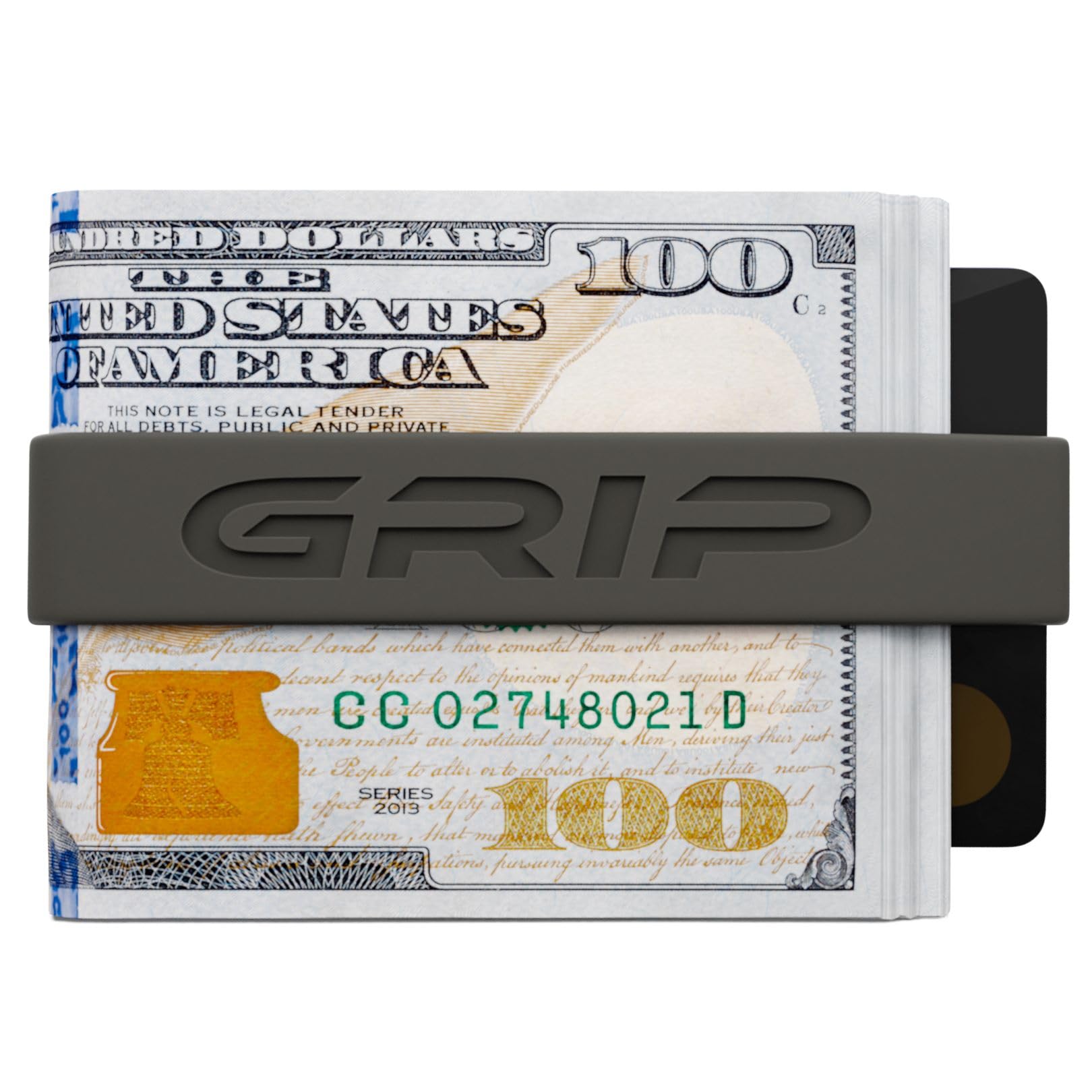 Grip Money Bands (Pack of 3) - FOGHORN GRAY - Premium Silicone Band for Cash & Cards - Slim & Durable Design