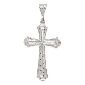 diamond2deal gift for mothers day 925 sterling silver diamond-cut religious crucifix cross pendant fine jewelry for women