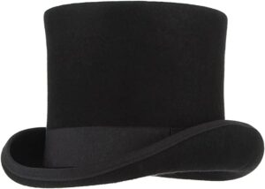 gemvie men's wool felt stage magic adults costume tall top hat 6.7" high black xl 60-62cm