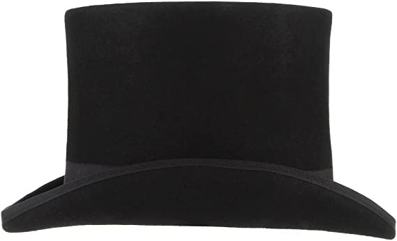 GEMVIE Men's Wool Felt Stage Magic Adults Costume Tall Top Hat 6.7" High Black XL 60-62cm