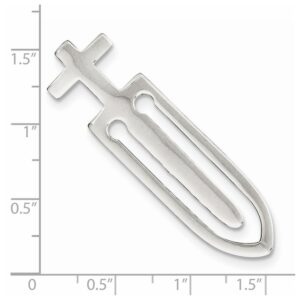 Solid 925 Sterling Silver Cross Bookmark (13mm)