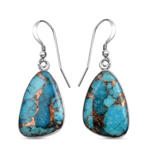 Shop LC 925 Sterling Silver Drop Dangle Solitaire Turquoise Earrings for Women Western Earrings Southwest Boho Birthday Gifts for Women