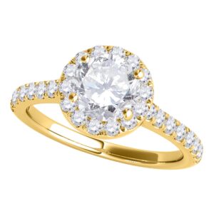 MauliJewels 0.75 Carat Engagement Wedding Diamond Bridal Ring Sets for Women 14K Solid Yellow Gold (Centre Stone 0.25 CT and Side Stones 0.50 CT I-J-K/I2-I3)