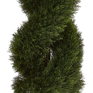 Nearly Natural Double Pond Cypress Spiral Topiary UV Resistant (Indoor/Outdoor)