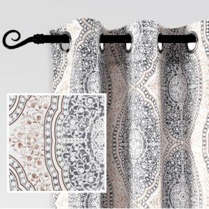 driftaway curtains for bedroom room darkening curtain 84 inch medallion drapes for living room damask pattern thermal window treatments grommet 2 panels