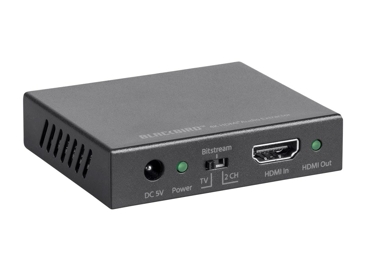 Monoprice Blackbird 4K HDMI Audio Extractor - 18Gbps, HDCP 2.2, 4K@60Hz, YCbCr 4:4:4, Digital And Analog Out