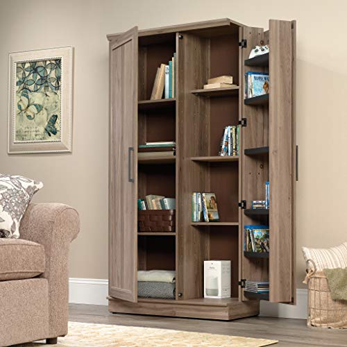 Sauder HomePlus Storage Pantry cabinets, L: 35.35" x W:17.09" x H: 71.22", Salt Oak finish