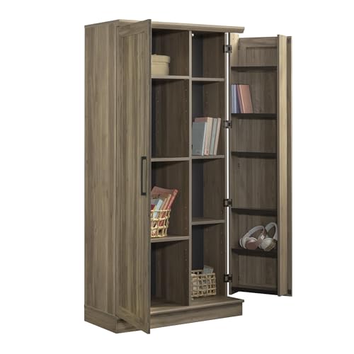 Sauder HomePlus Storage Pantry cabinets, L: 35.35" x W:17.09" x H: 71.22", Salt Oak finish