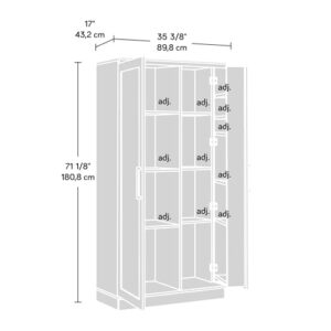 Sauder HomePlus Storage Pantry cabinets, L: 35.35" x W:17.09" x H: 71.22", Salt Oak finish