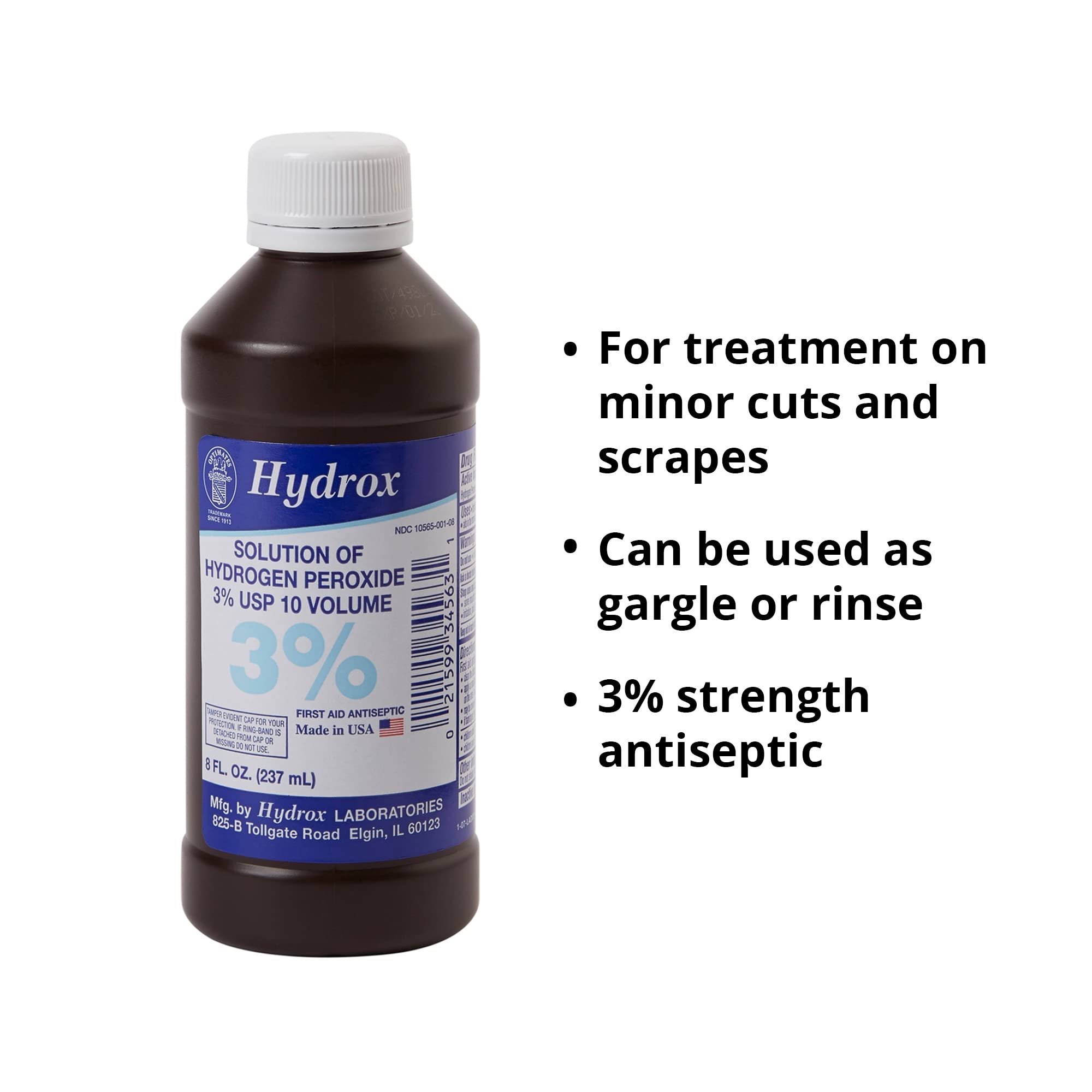 McKesson Antiseptic Hydrogen Peroxide 3% Strength 8oz Bottle (12 Bottles)