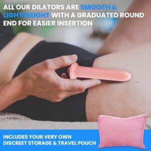 Six Longer Sizes VuVa Dilators Made in USA BPA Free Set with Instructions and Travel Pouch - Set of 6