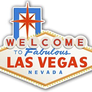 Welcome to Fabulous Las Vegas Sticker, Vegas, Nevada Vinyl, Sin City Destination Decal for Cars, Trucks, Laptops, and Water Bottles, Made in The USA (3 x 4 inch)