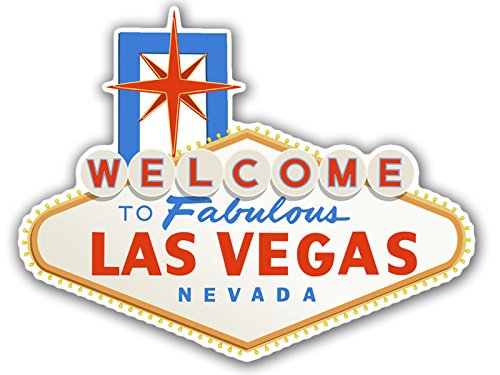 Welcome to Fabulous Las Vegas Sticker, Vegas, Nevada Vinyl, Sin City Destination Decal for Cars, Trucks, Laptops, and Water Bottles, Made in The USA (3 x 4 inch)