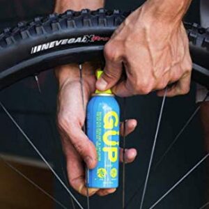 GUP (GÃœP Kwiki) Quick Fix Tire Sealant and Inflator; for mountain bike, road, cyclocross, gravel; seal and repair flat or punctured tires; works on tubeless, tubed, tubular tires, presta valve only