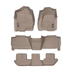 WeatherTech Custom Fit FloorLiners for Escalade ESV, Suburban, Yukon XL - Full Set (450031-45061-2-4), Tan