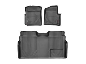 weathertech custom fit floorliners for ford f-150 (crewcab) w/o manual shifter - 1st & 2nd row (446131-441793), black