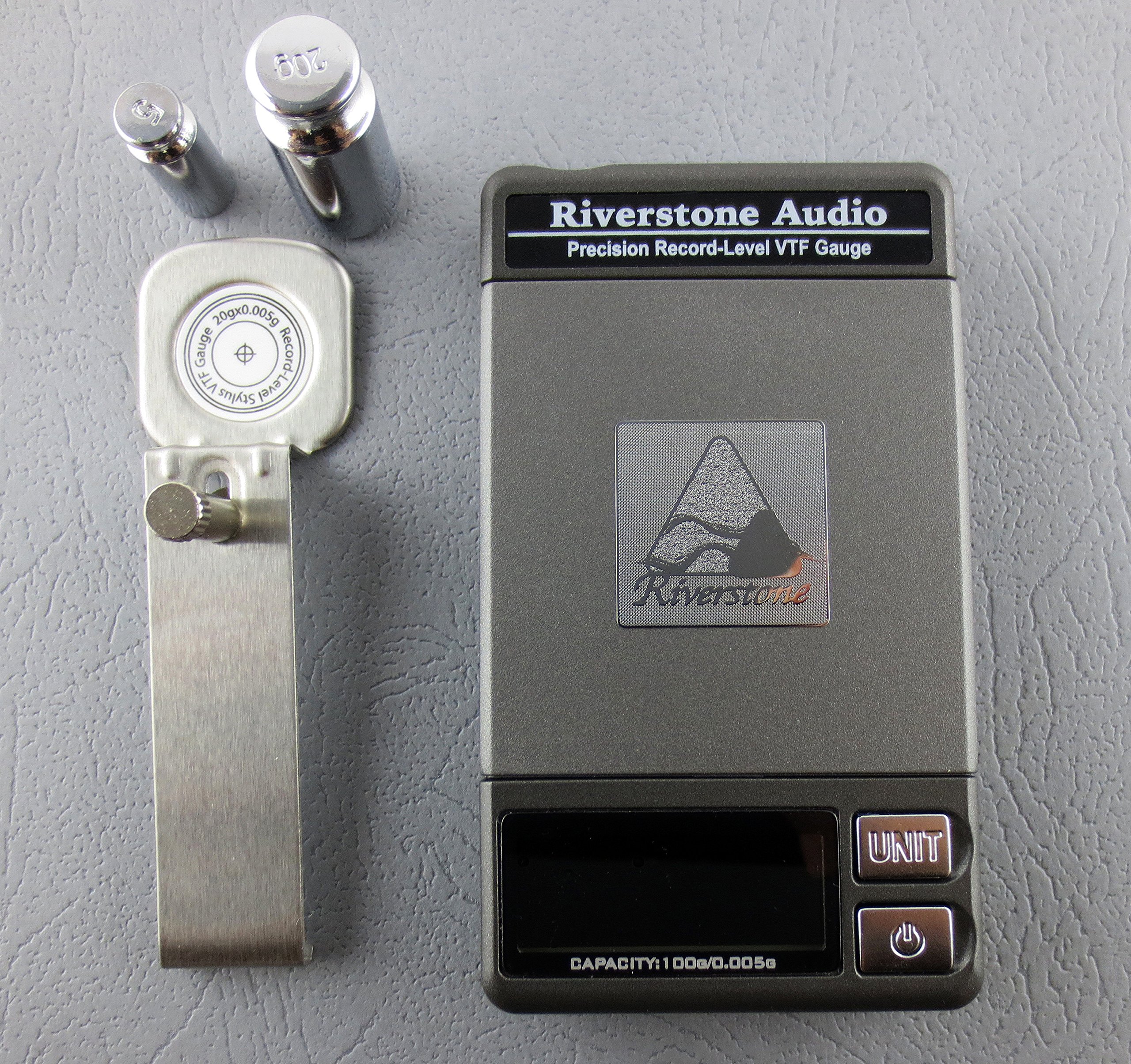 Riverstone Audio Precision RECORD LEVEL Turntable Stylus Tracking Force Pressure Gauge/Scale 100g, 0.005g Resolution (Graphite)