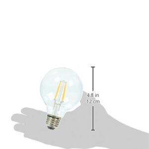 GE Lighting LED Globe Light Bulbs, G25 Bulb, 4 Watt (40 Watt Equivalent) Soft White, Clear Finish, Medium Base, Dimmable (2 Pack)