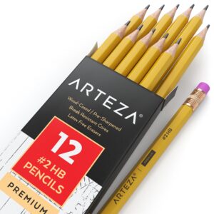 ARTEZA HB Pencils #2, Pack of 180, Wood-Cased Graphite Pencils in Bulk, Pre-Sharpened, Office and School Supplies for Exams, Classrooms, Students