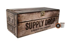 black rifle coffee company supply drop variety pack, with silencer smooth, ak espresso, just black, and beyond black blends, 96 coffee pods