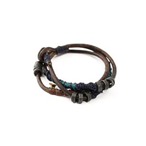 Wakami Double Wrap Bracelet | Boho Jewelry For Women and Men | Waxed Thread And Zinc Alloy Metal Beads, Fair Trade, 6-10in | Handmade by Artisans, Braided Indie (4 Elements)