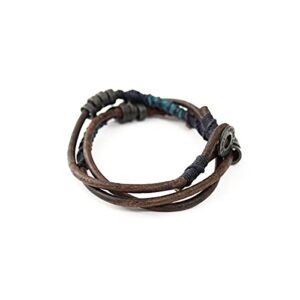 Wakami Double Wrap Bracelet | Boho Jewelry For Women and Men | Waxed Thread And Zinc Alloy Metal Beads, Fair Trade, 6-10in | Handmade by Artisans, Braided Indie (4 Elements)