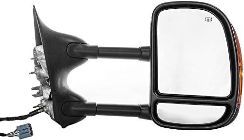 Dependable Direct Right Passenger Side Mirror for 2001-2005 Ford Excursion, 2003-2007 Ford Super Duty - F-250, F-350, F-450, F-550 - Power Operated, Manual Folding Replacement Mirror - FO1321268