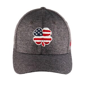 black clover usa flag heather fitted hat charcoal charcoal - small / medium