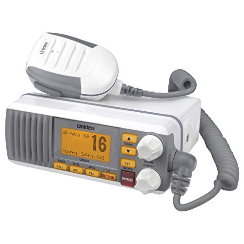 Uniden UM385 25 Watt Fixed Mount Marine Vhf Radio, Waterproof IPX4 with Triple Watch, Dsc, Emergency/Noaa Weather Alert, All Usa/International/Canadian Marine Channels, Memory Channel Scan, White