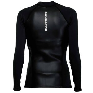 SCUBAPRO Women's Hybrid Thermal Diving Top, Long-Sleeve, Large, Black