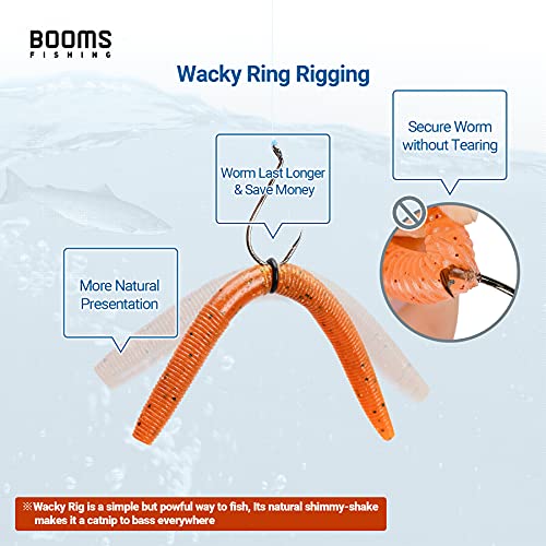 Booms Fishing WR1 Wacky Rig Tool with 110pcs O-Rings for Worms