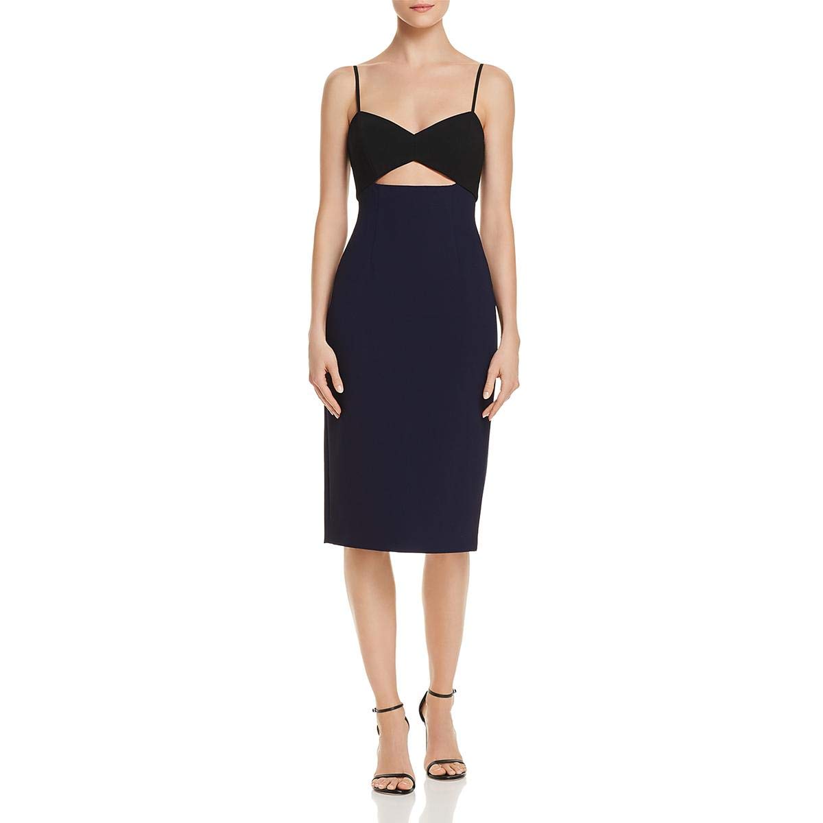 Jill Jill Stuart Women's Color Block Bodycon, Black/Midnight Blue, 0