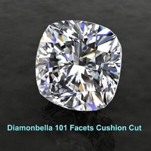 101 Facets 2 Carats Realistic Princess Cushion Cut NSCD Simulated Diamond Solitaire Split Shank Ring 925 Silver Platinum Plated RSPLIT90